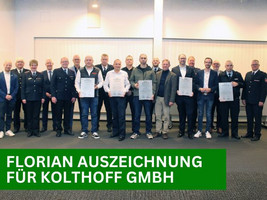 Gruppenfoto von der Verleihung der "Florian" Auszeichnung im Mariko Leer