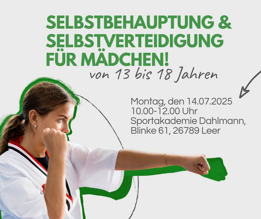 Banner zur Ferienpass-Aktion "Selbstbehauptung und Selbstverteidigung für Mädchen"