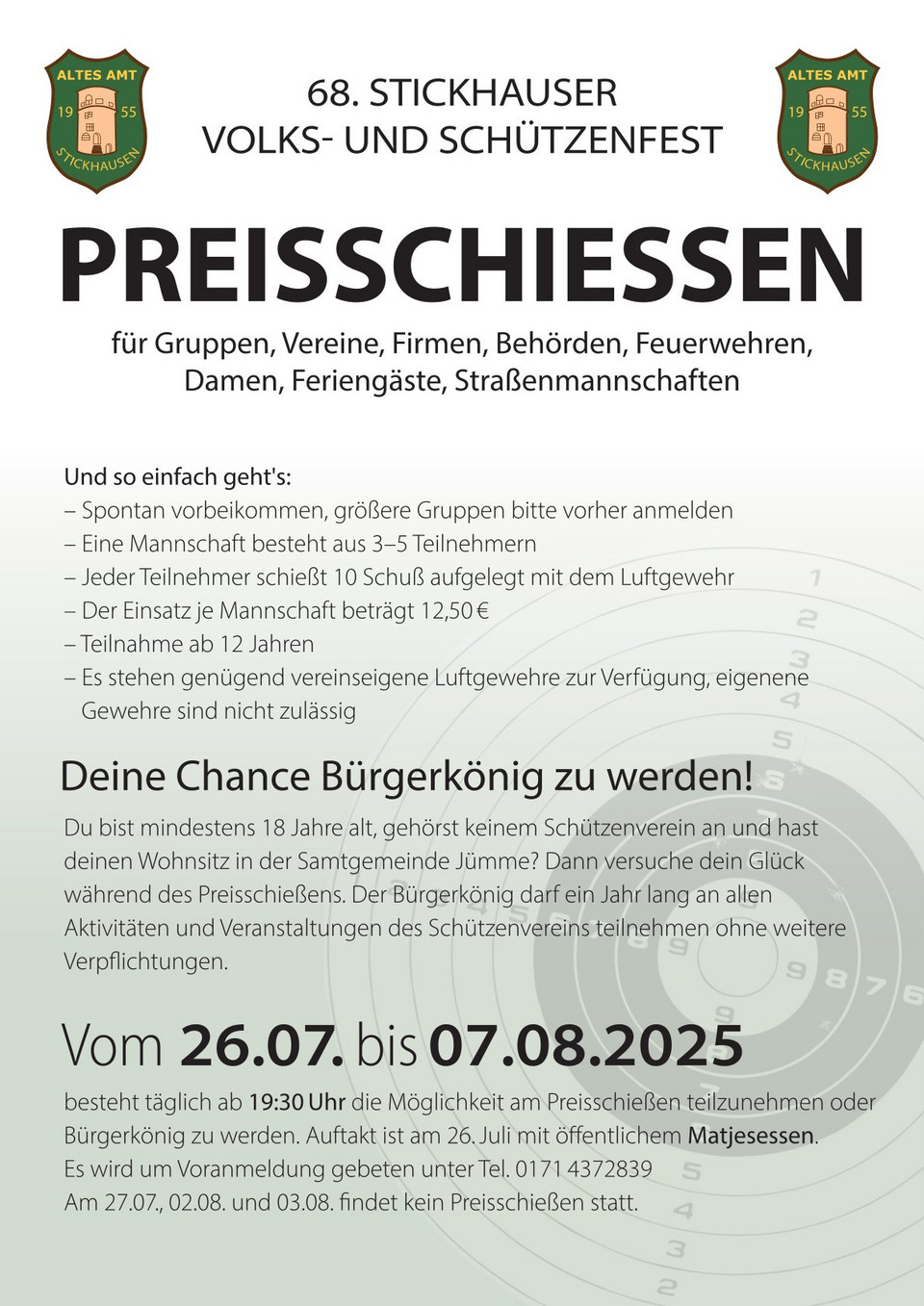 Plakat Preisschießen