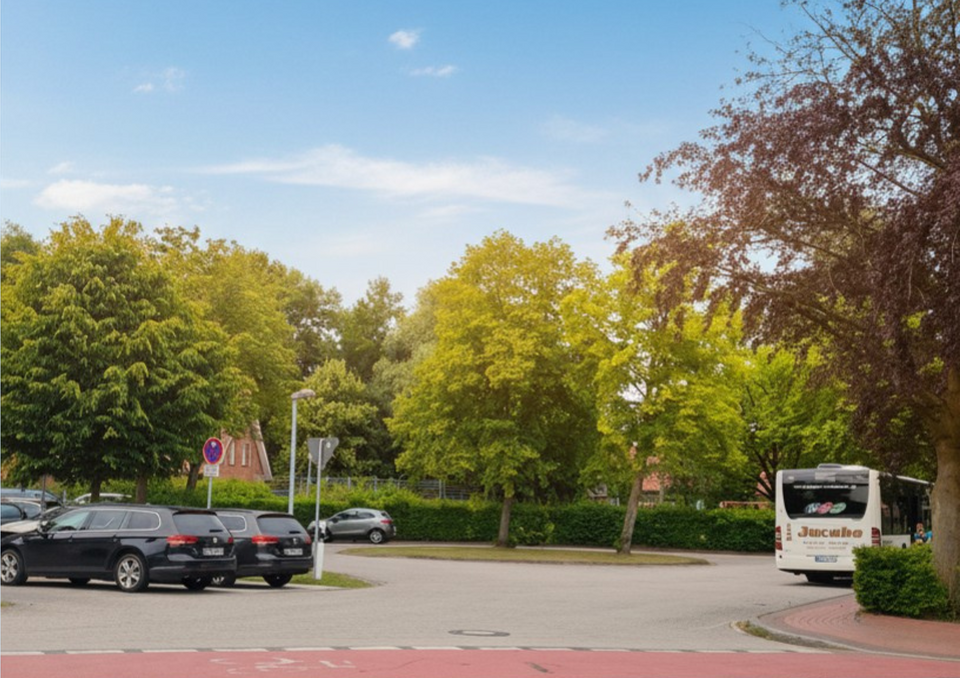 Buswendeplatz am Osterende in Filsum bei der Grundschle und KiTa