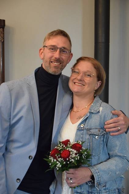 Oliver und Silke Meyer geb. Meyer, am 23.12.2024 im Arche Cafe in Detern 